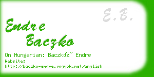 endre baczko business card